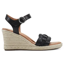 Best Easy Spirit Aisha Espadrille Wedge Sandals Black