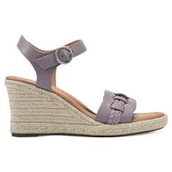 New Easy Spirit Aisha Espadrille Wedge Sandals SmokeyLavender