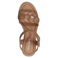 Easy Spirit Aisha Espadrille Wedge Sandals AlmondBrown