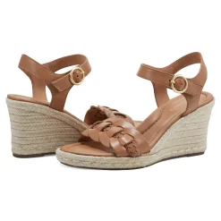 Easy Spirit Aisha Espadrille Wedge Sandals AlmondBrown