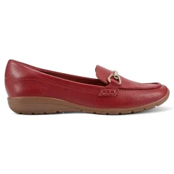 Outlet Easy Spirit Amalie Casual Loafers RedLeather
