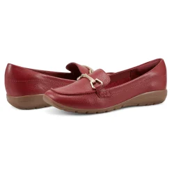 Outlet Easy Spirit Amalie Casual Loafers RedLeather