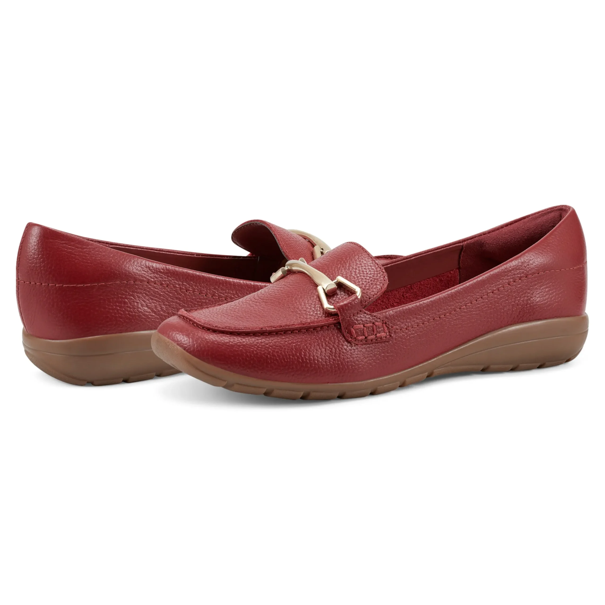 Outlet Easy Spirit Amalie Casual Loafers RedLeather
