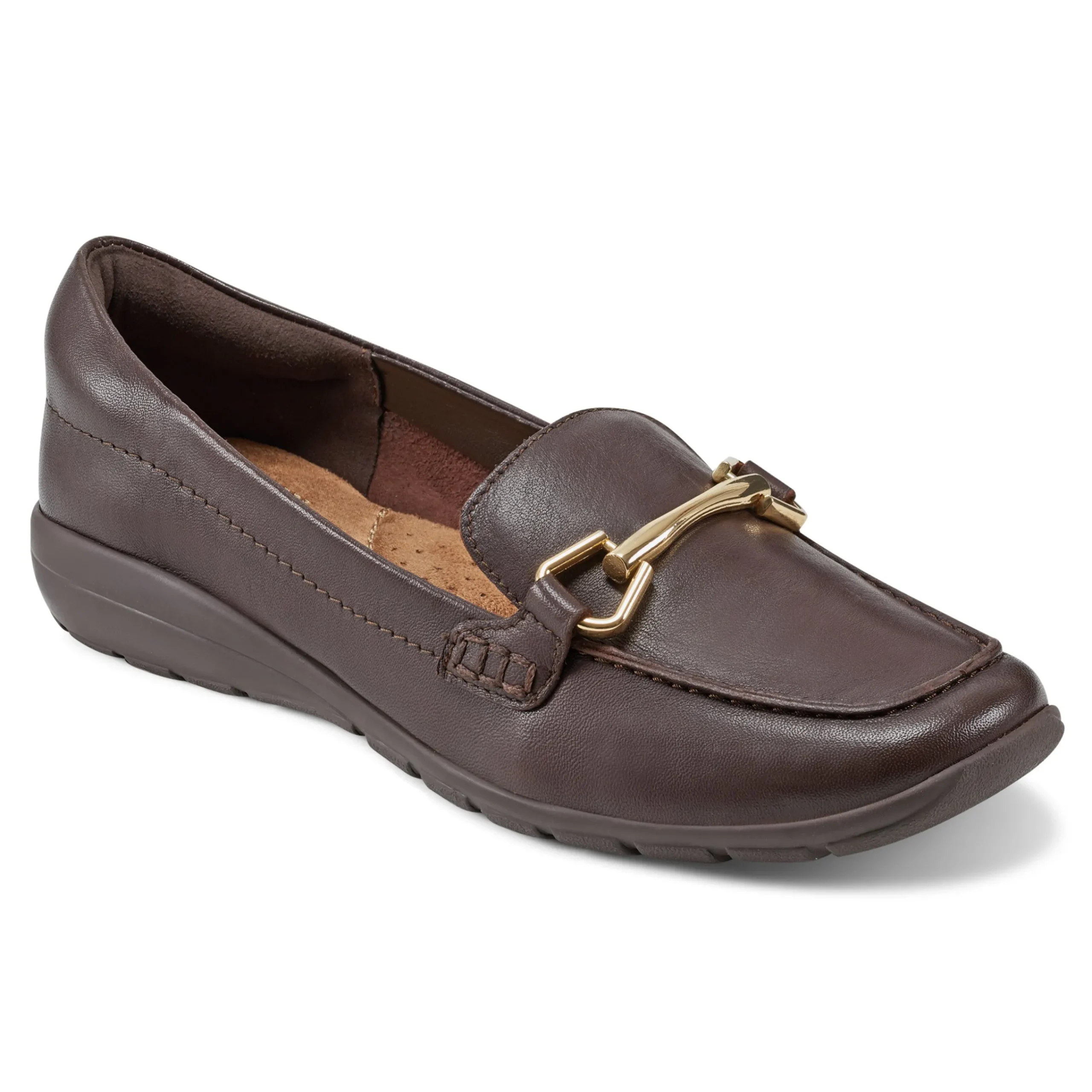 New Easy Spirit Amalie Casual Loafers DarkBrownLeather