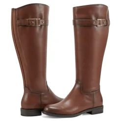 Online Easy Spirit Aubrey Wide Calf Casual Boots BrownLeather