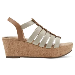 Hot Easy Spirit Avinna Platform Wedge Sandals Gold/Natural