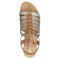 Hot Easy Spirit Avinna Platform Wedge Sandals Gold/Natural