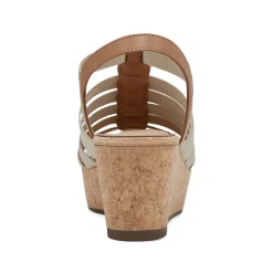 Hot Easy Spirit Avinna Platform Wedge Sandals Gold/Natural