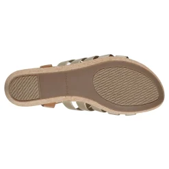Hot Easy Spirit Avinna Platform Wedge Sandals Gold/Natural