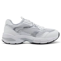 Discount Easy Spirit Barbeau Lace-Up Walking Shoes White/Silver