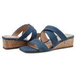 Clearance Easy Spirit Becky Wedge Sandals BlueDenim