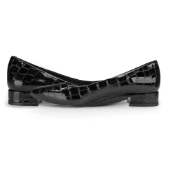 Clearance Easy Spirit Caldise Low Heel Dress Shoes BlackCrocoPatent