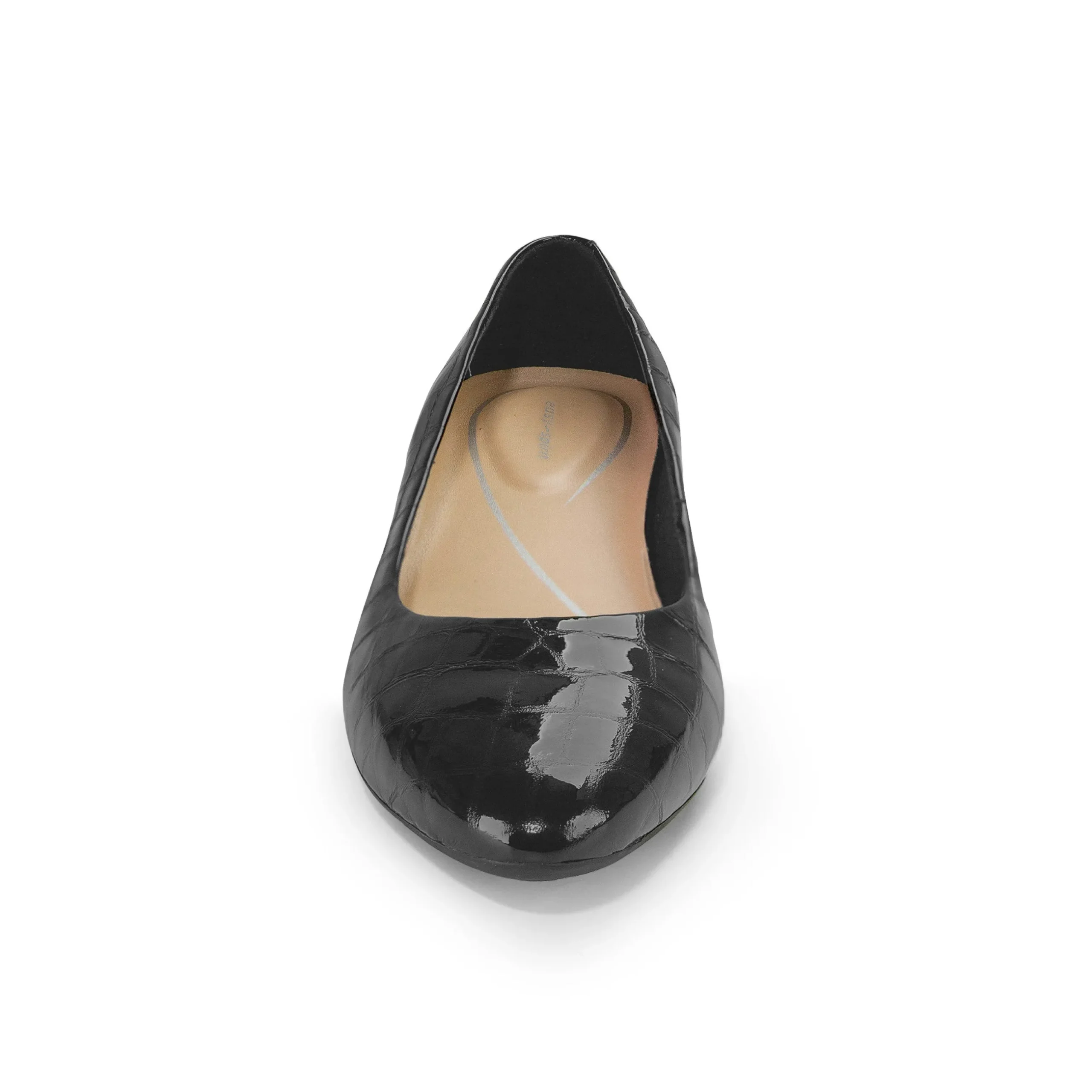 Clearance Easy Spirit Caldise Low Heel Dress Shoes BlackCrocoPatent