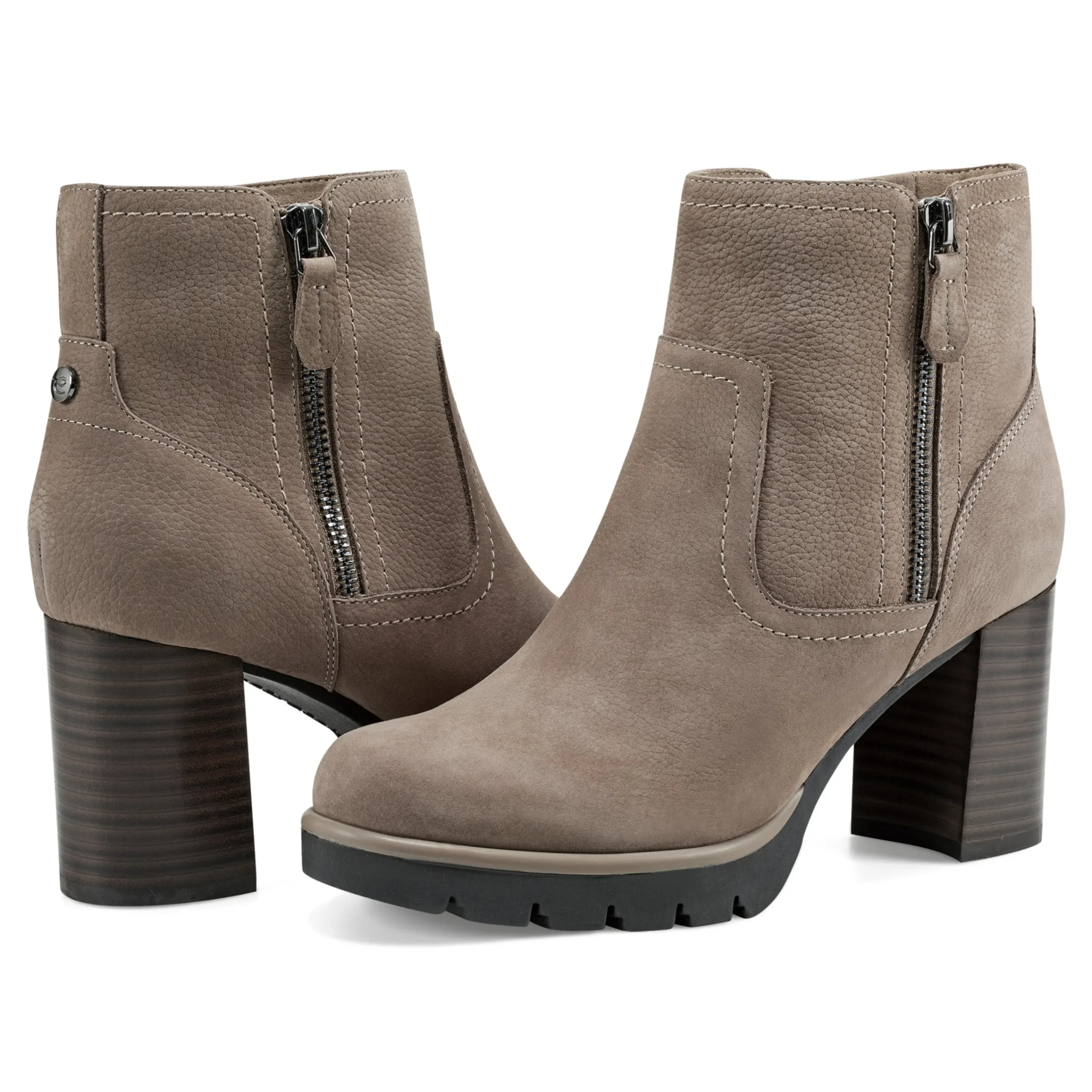 Clearance Easy Spirit Camber Lug Sole Dress Booties TaupeSuede