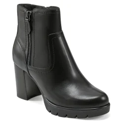New Easy Spirit Camber Lug Sole Dress Booties BlackLeather