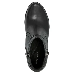New Easy Spirit Camber Lug Sole Dress Booties BlackLeather