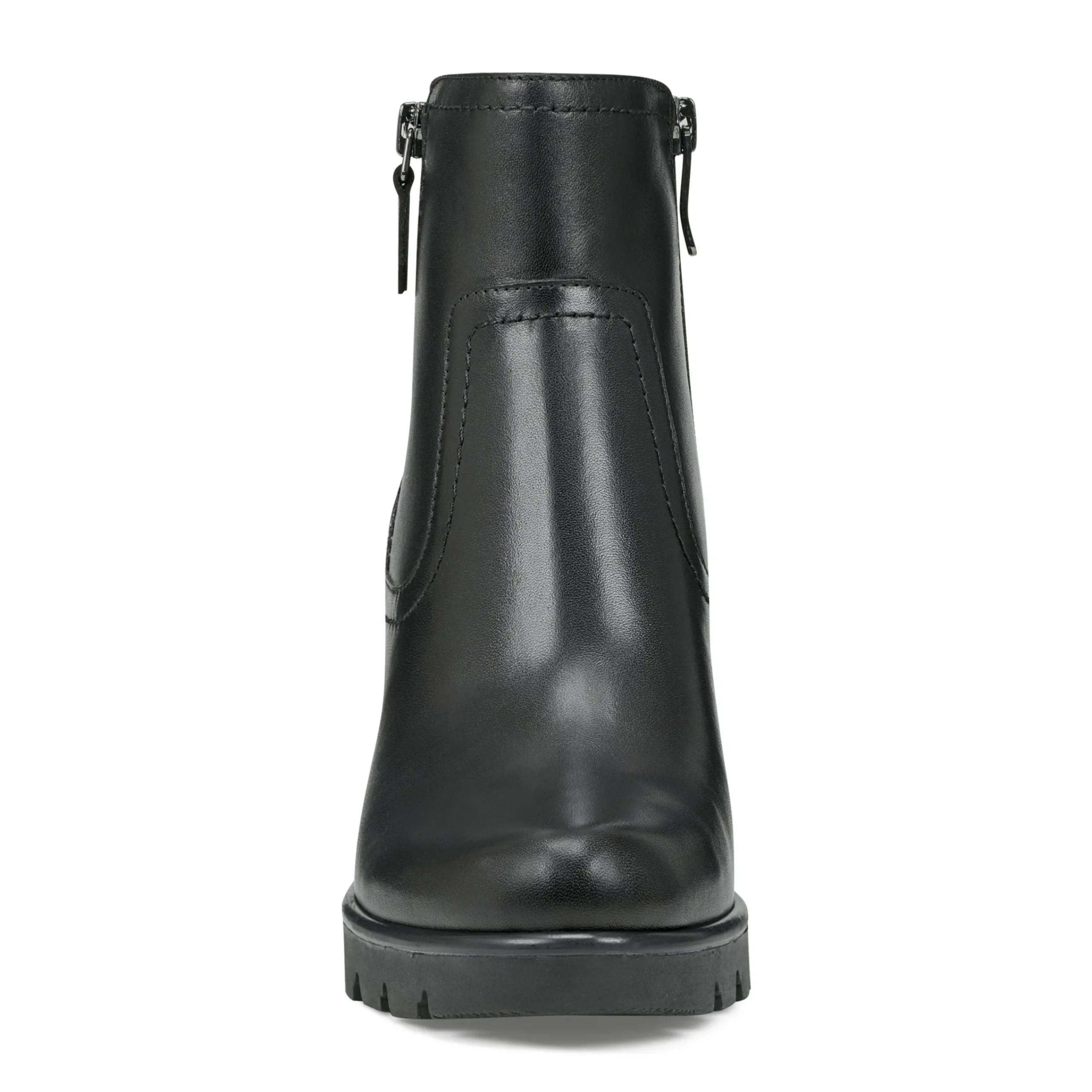 New Easy Spirit Camber Lug Sole Dress Booties BlackLeather