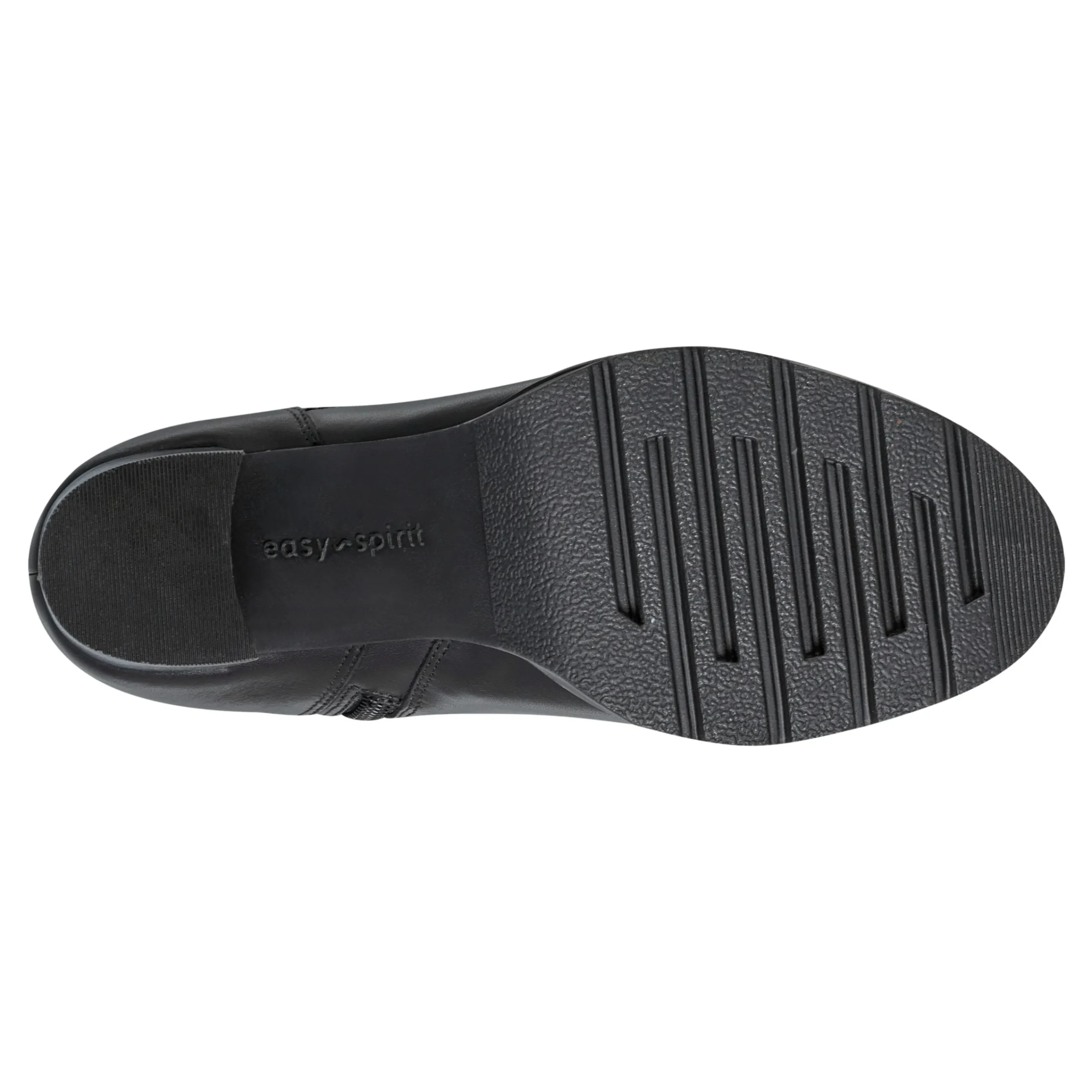 New Easy Spirit Camber Lug Sole Dress Booties BlackLeather