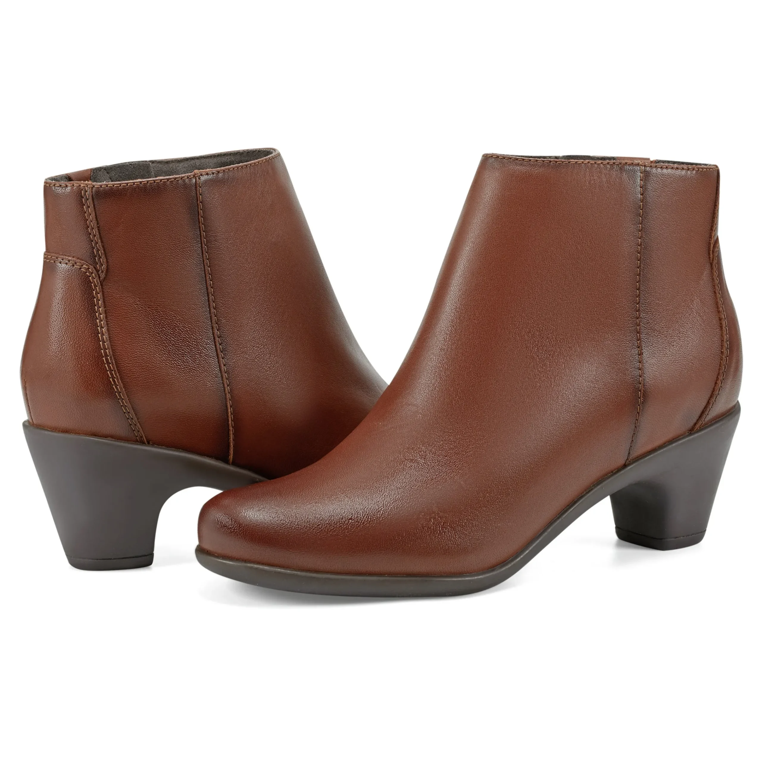 Clearance Easy Spirit Camira Casual Booties BrownLeather
