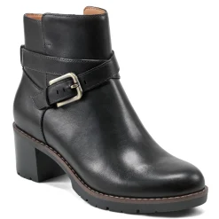 Easy Spirit Cantrell Block Heel Dress Booties BlackLeather