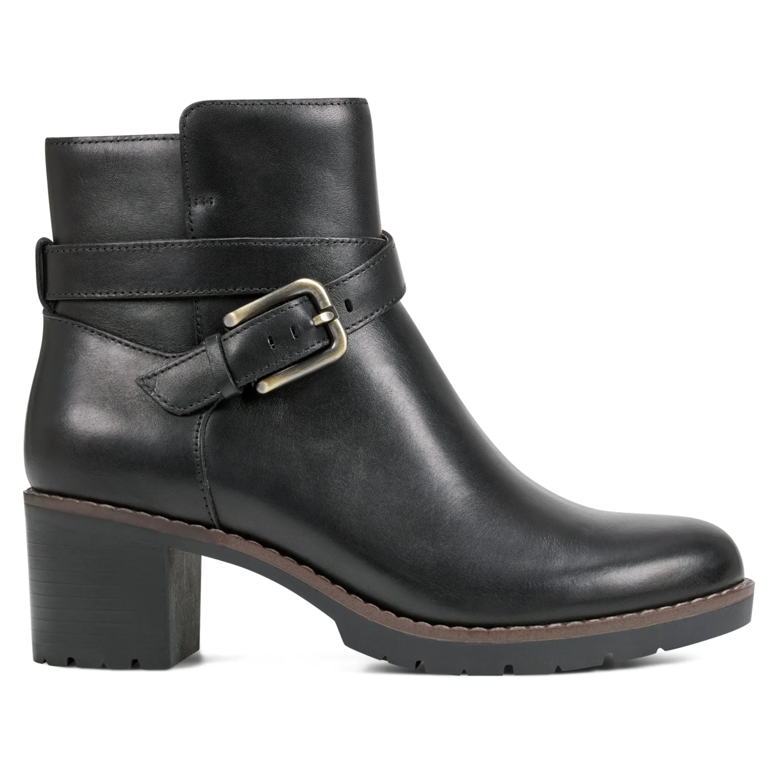 Easy Spirit Cantrell Block Heel Dress Booties BlackLeather