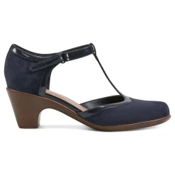 Discount Easy Spirit Cara T-Strap Heels DarkBlueSuede