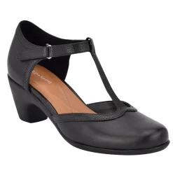 Discount Easy Spirit Cara T-Strap Heels BlackLeather