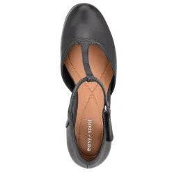 Discount Easy Spirit Cara T-Strap Heels BlackLeather