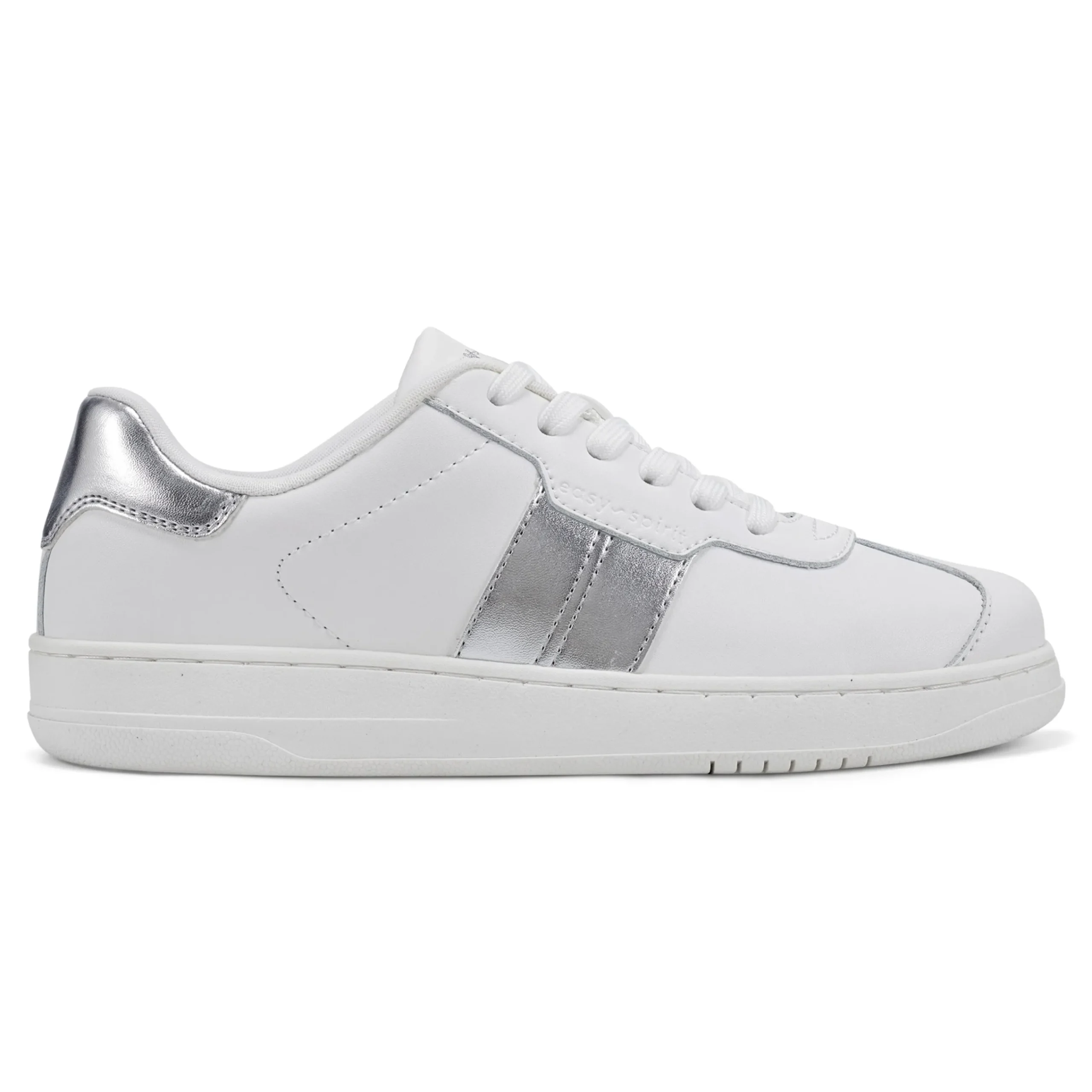New Easy Spirit Caren Laceup Sneakers White/Silver
