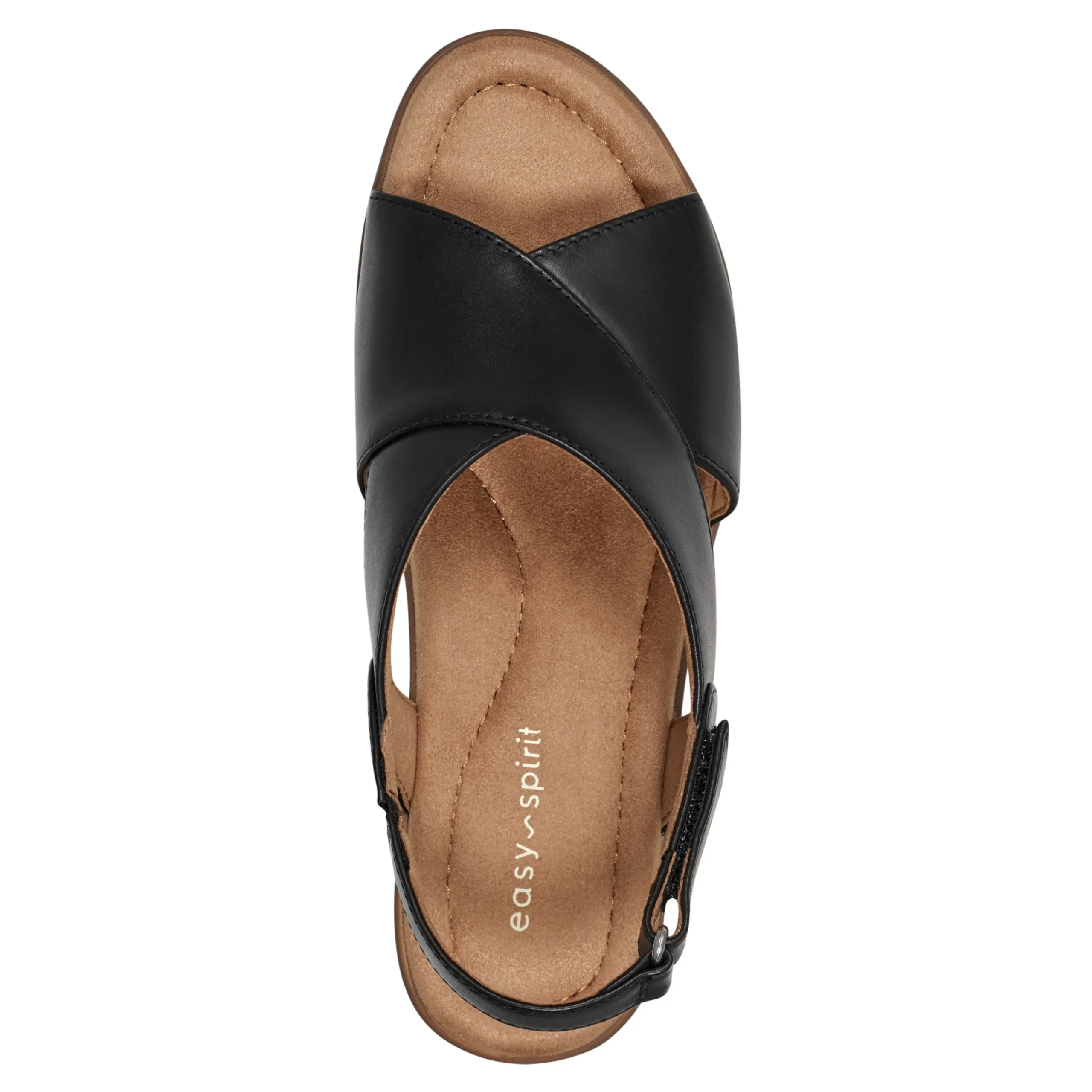 Clearance Easy Spirit Chantal Casual Heeled Sandals BlackLeather