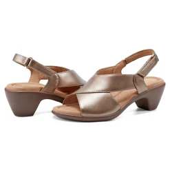 Best Easy Spirit Chantal Casual Heeled Sandals BronzePearlized