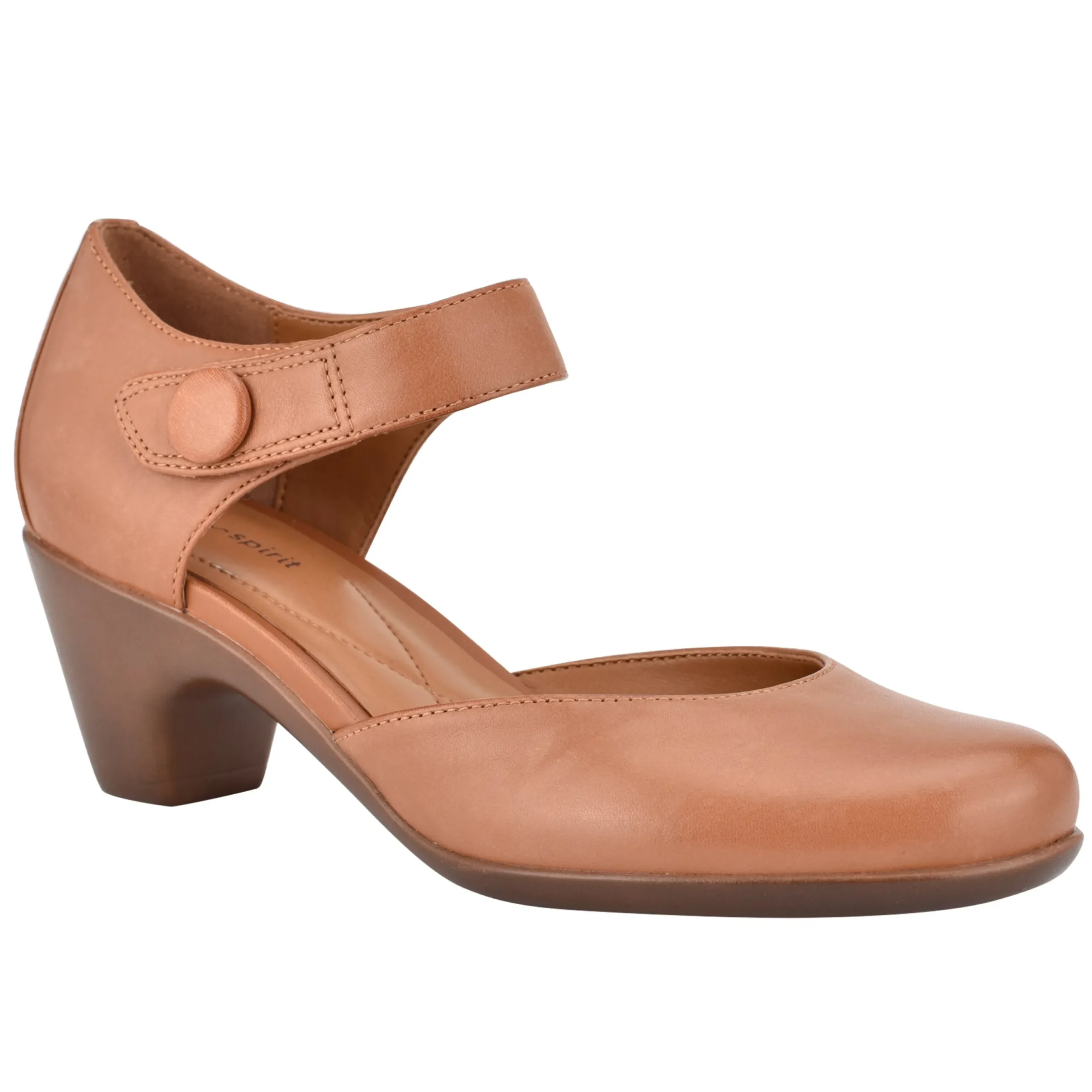 Discount Easy Spirit Clarice Mary Jane Heels BrownLeather