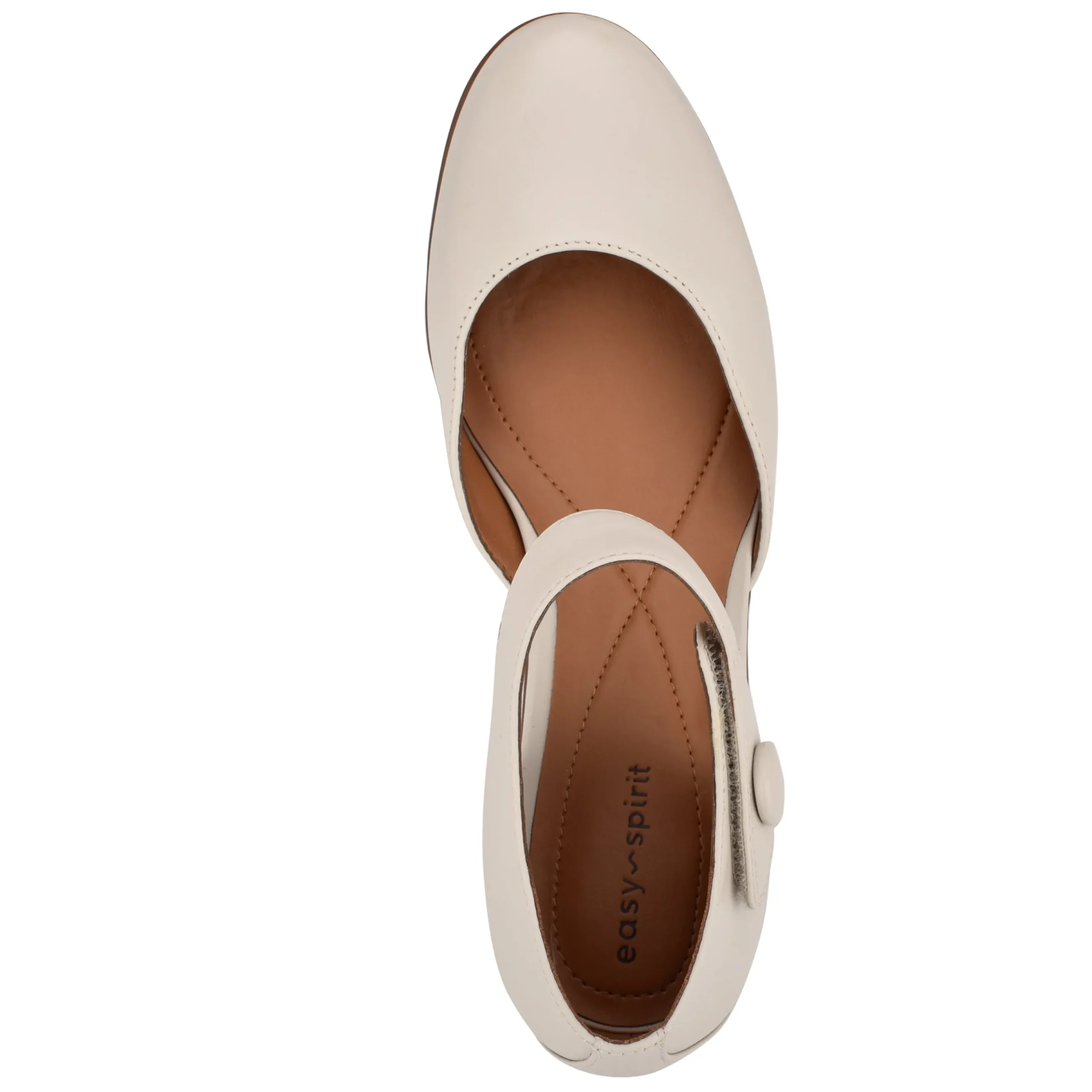 Discount Easy Spirit Clarice Mary Jane Heels IvoryLeather