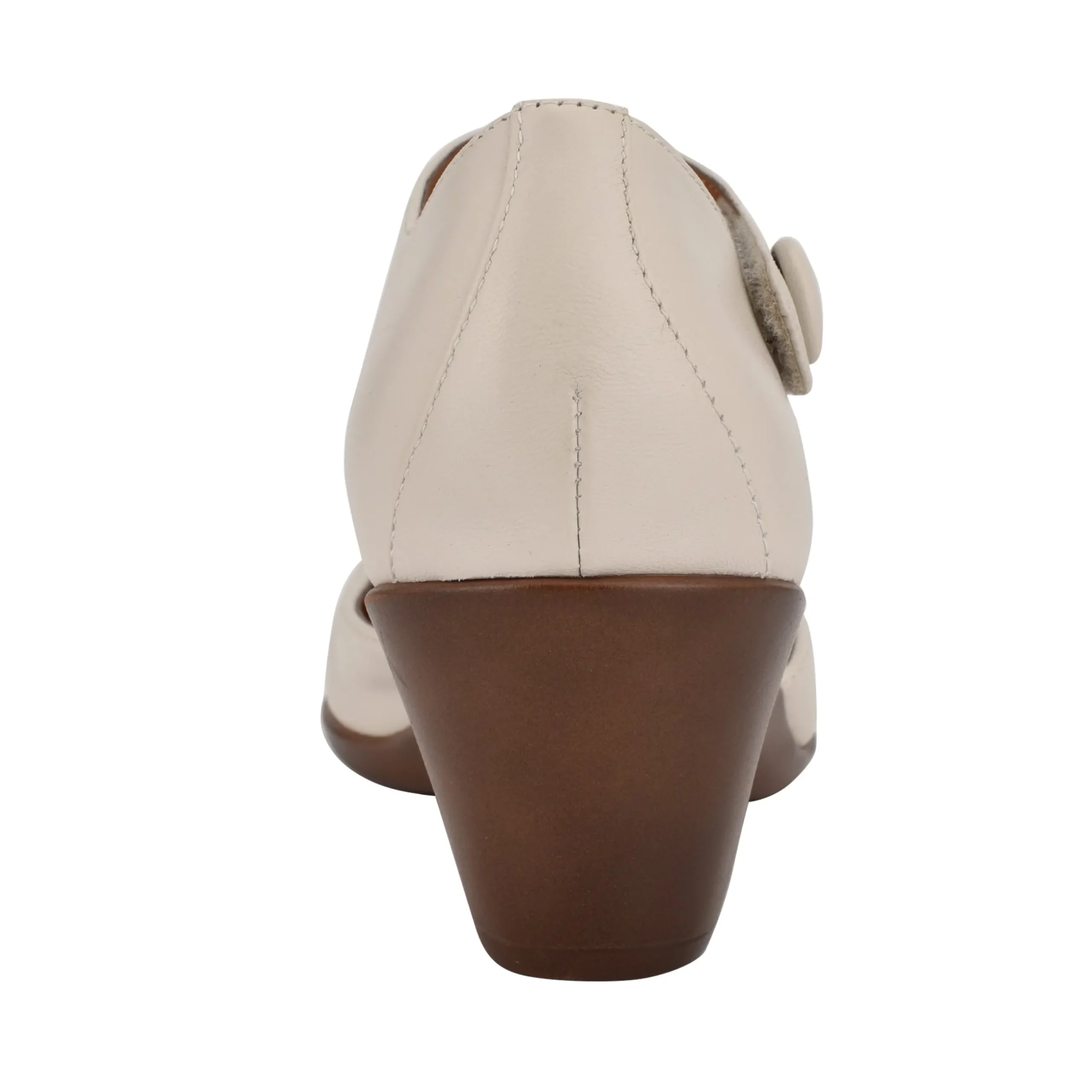 Discount Easy Spirit Clarice Mary Jane Heels IvoryLeather