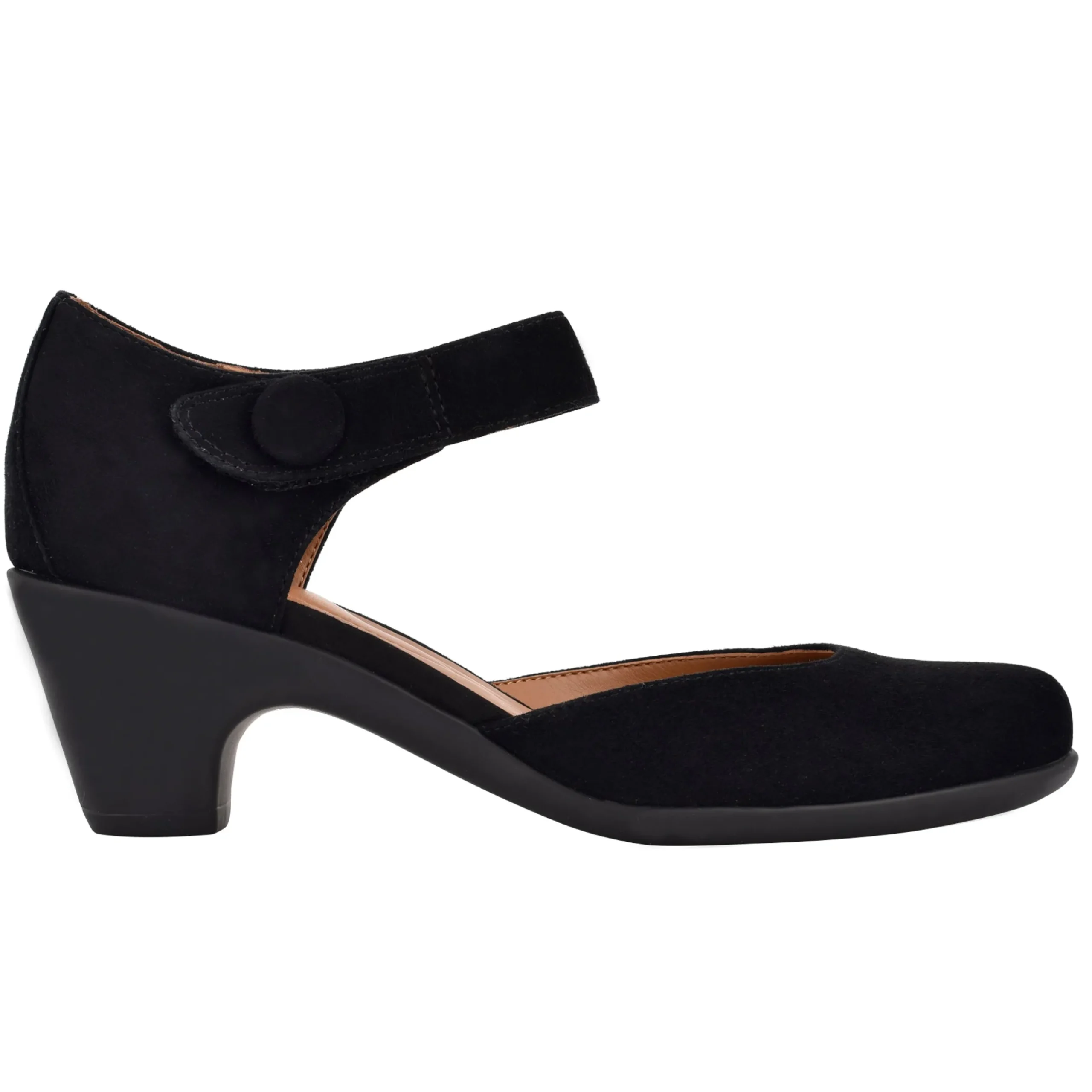 Sale Easy Spirit Clarice Mary Jane Heels BlackSuede