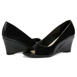 Discount Easy Spirit Coleen Peep Toe Wedges Black