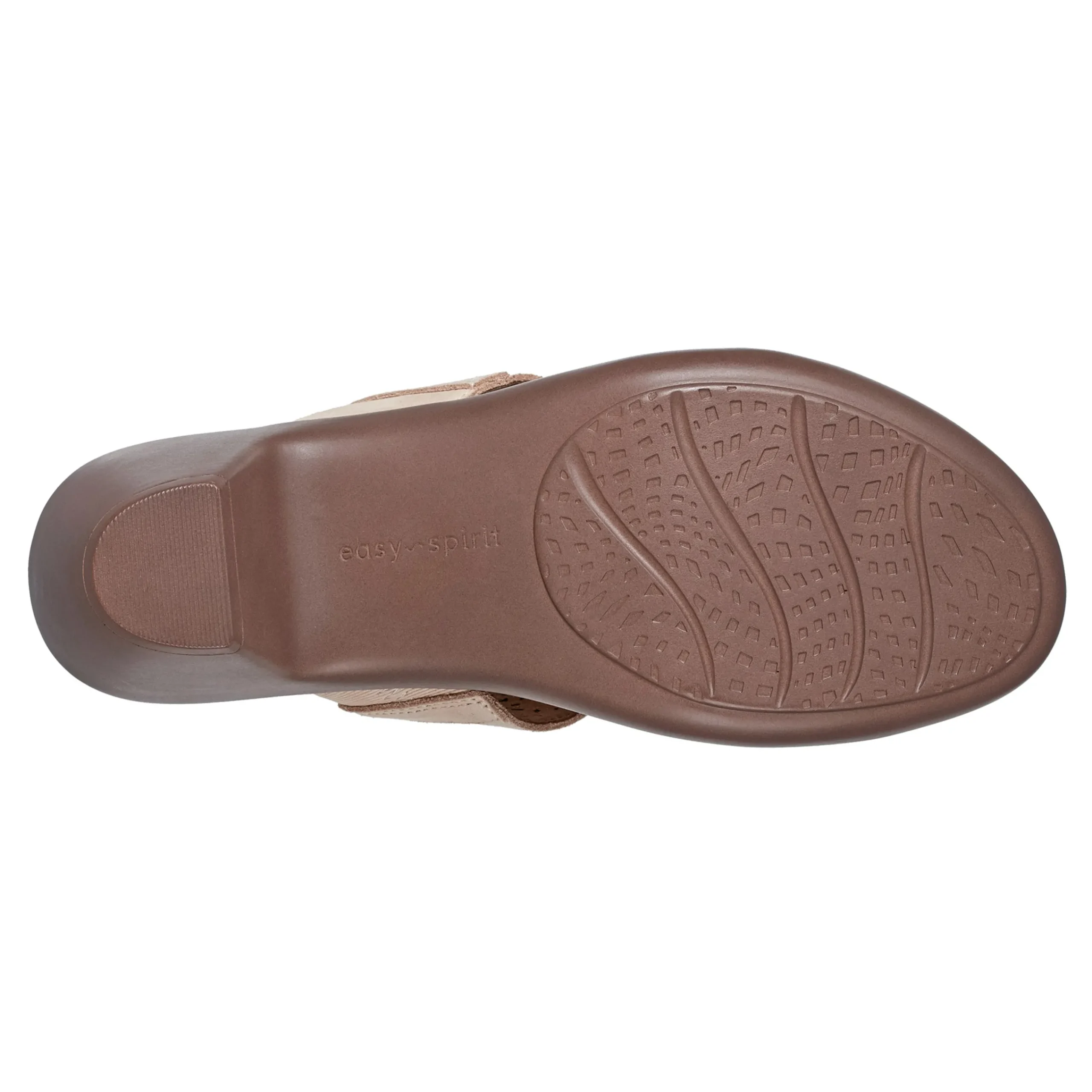 Sale Easy Spirit Crista Casual Slide Heeled Sandals NaturalLeatherNubuck
