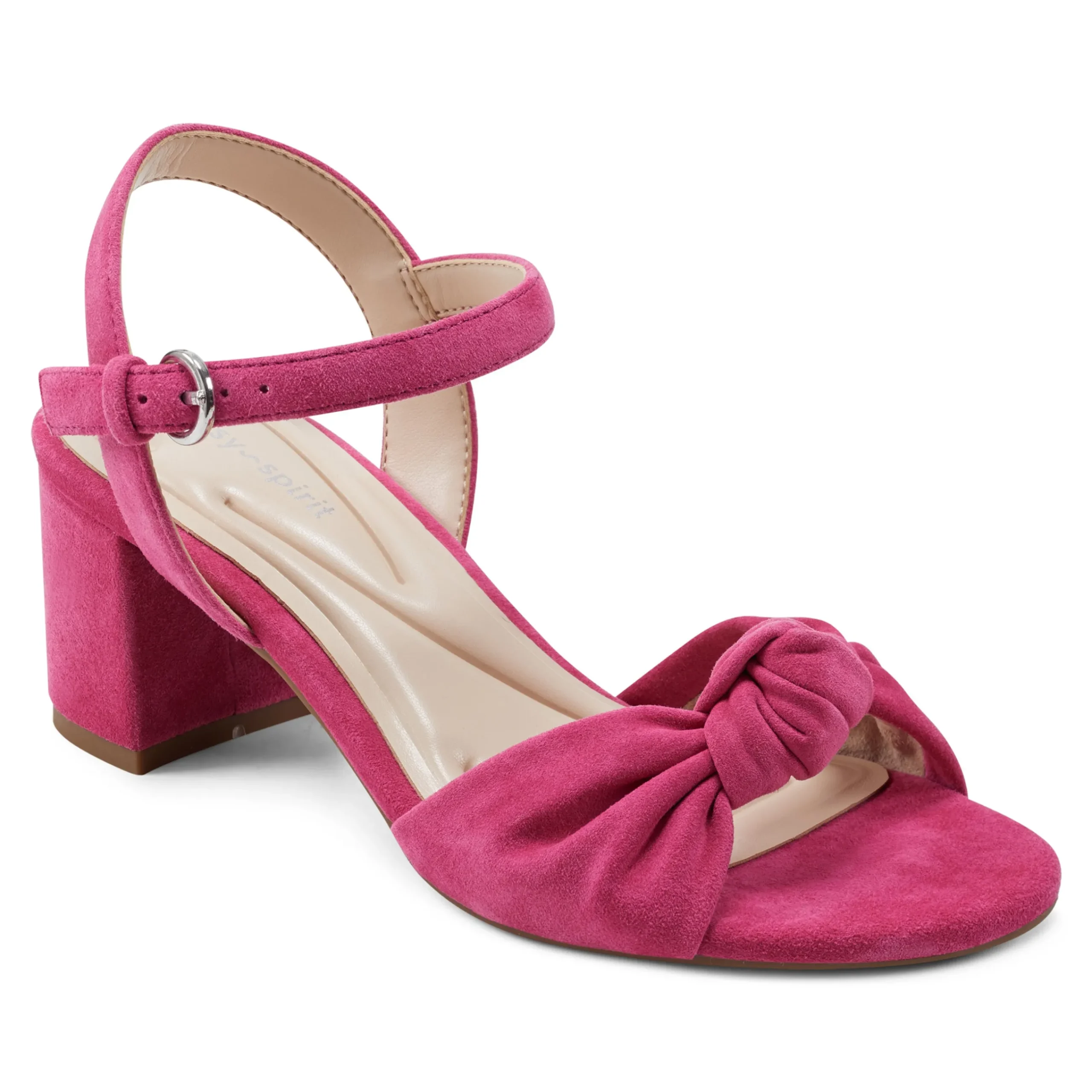 Best Easy Spirit Danica Heeled Sandals DarkPinkSuede