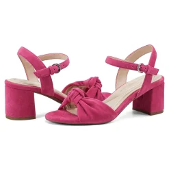 Best Easy Spirit Danica Heeled Sandals DarkPinkSuede