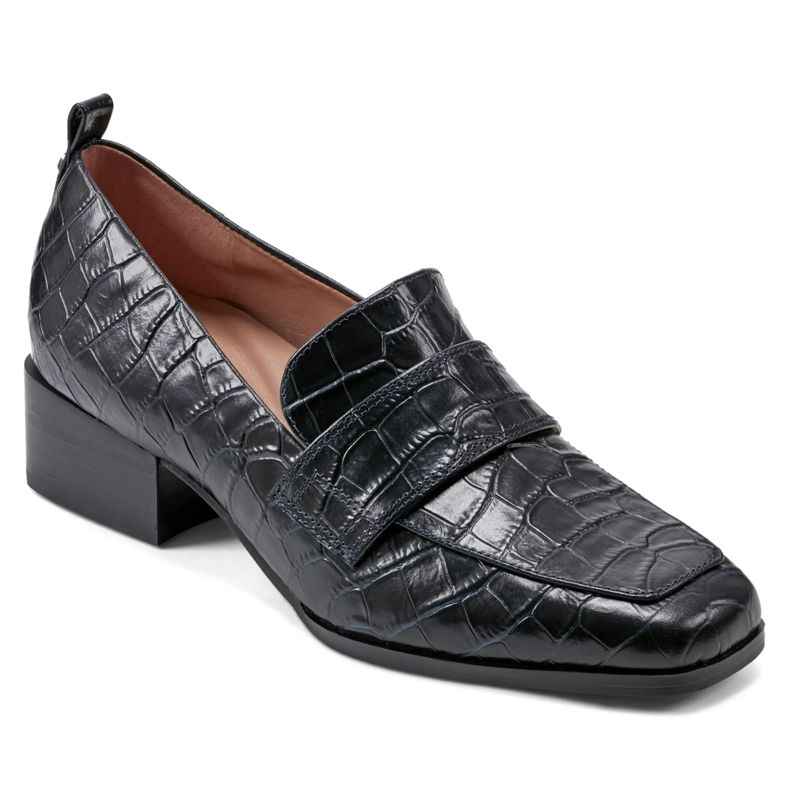 Clearance Easy Spirit Darlene Dress Loafers NavyLeatherCroco