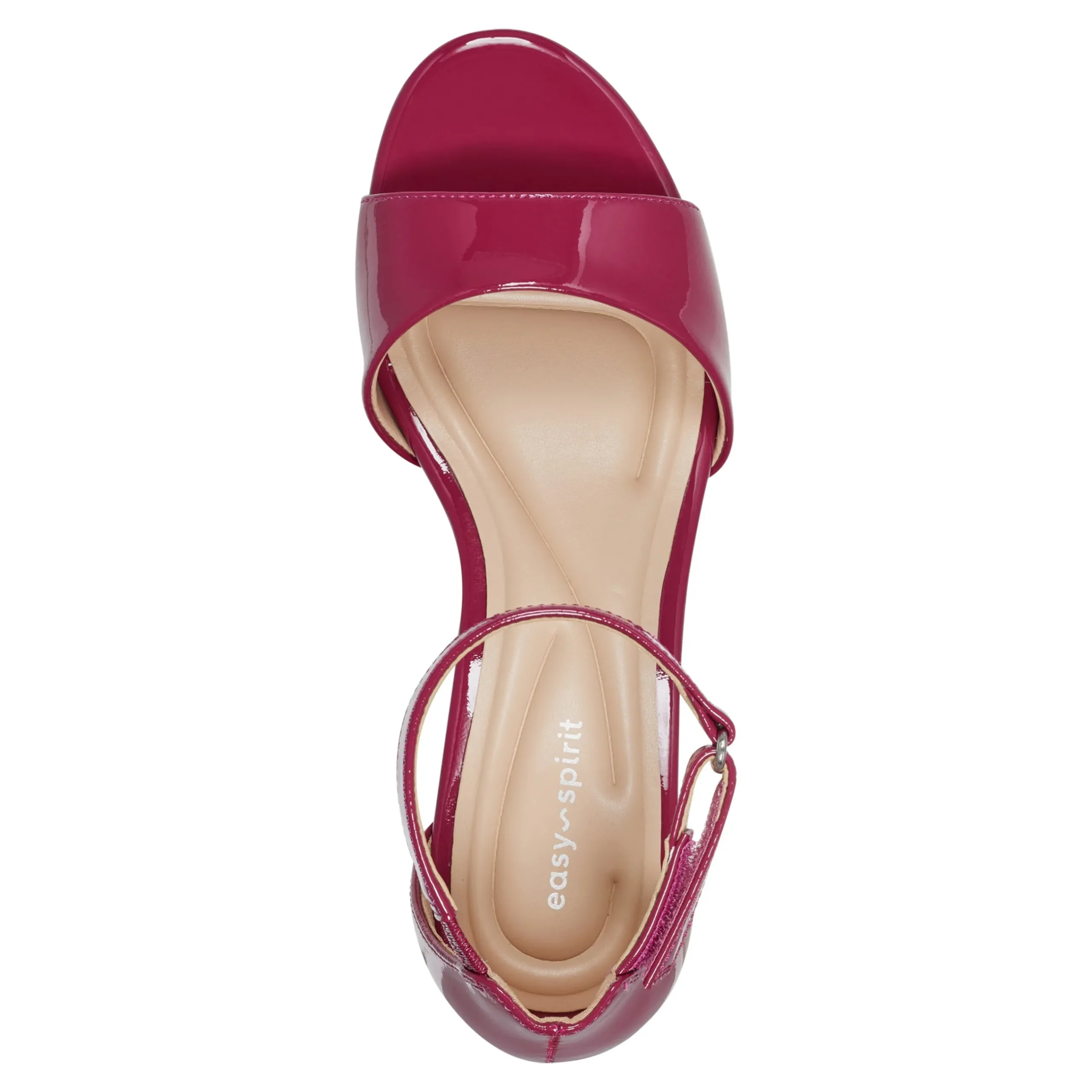 Discount Easy Spirit Daven Ankle Strap Heeled Sandals PinkPatentLeather