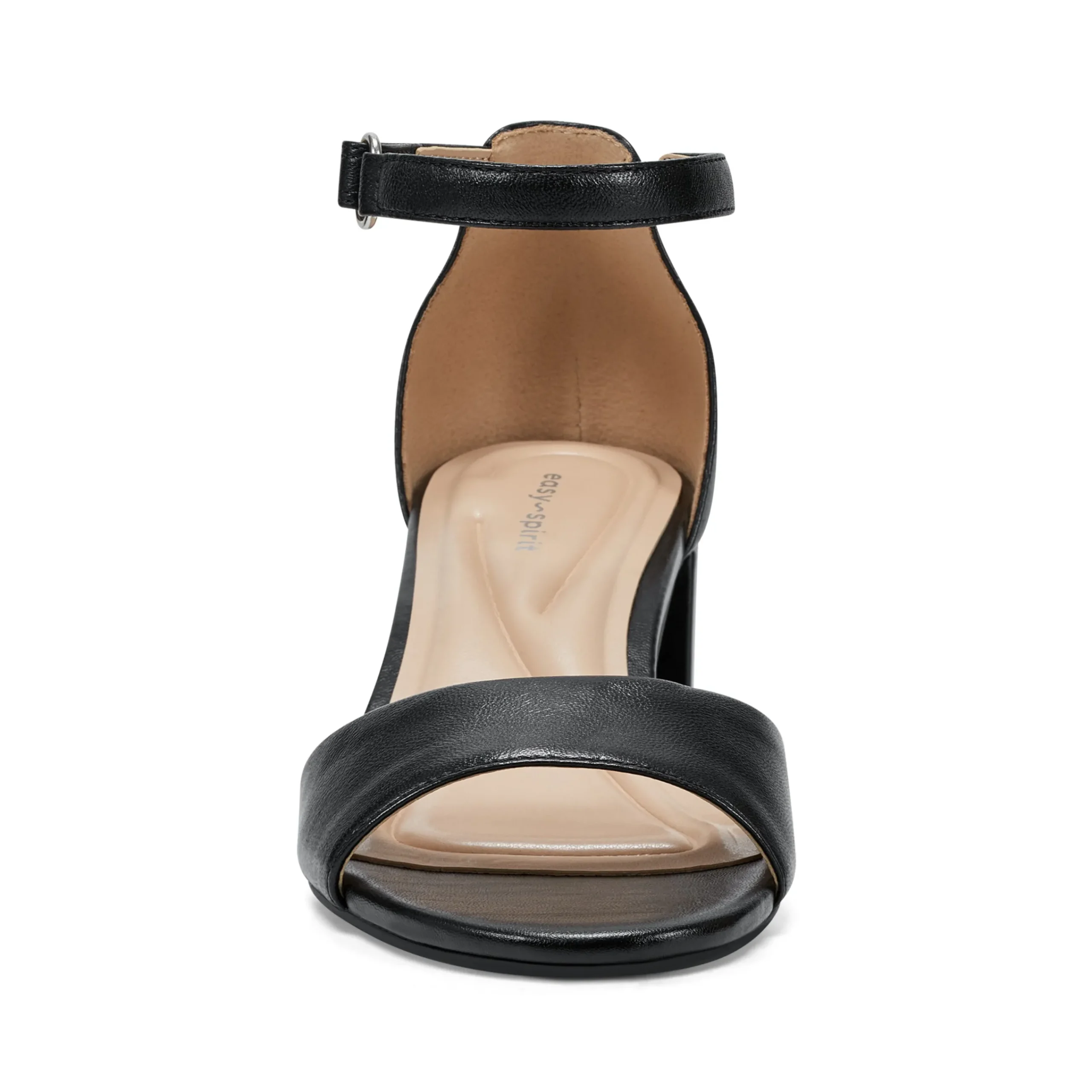 Sale Easy Spirit Daven Ankle Strap Heeled Sandals BlackLeather