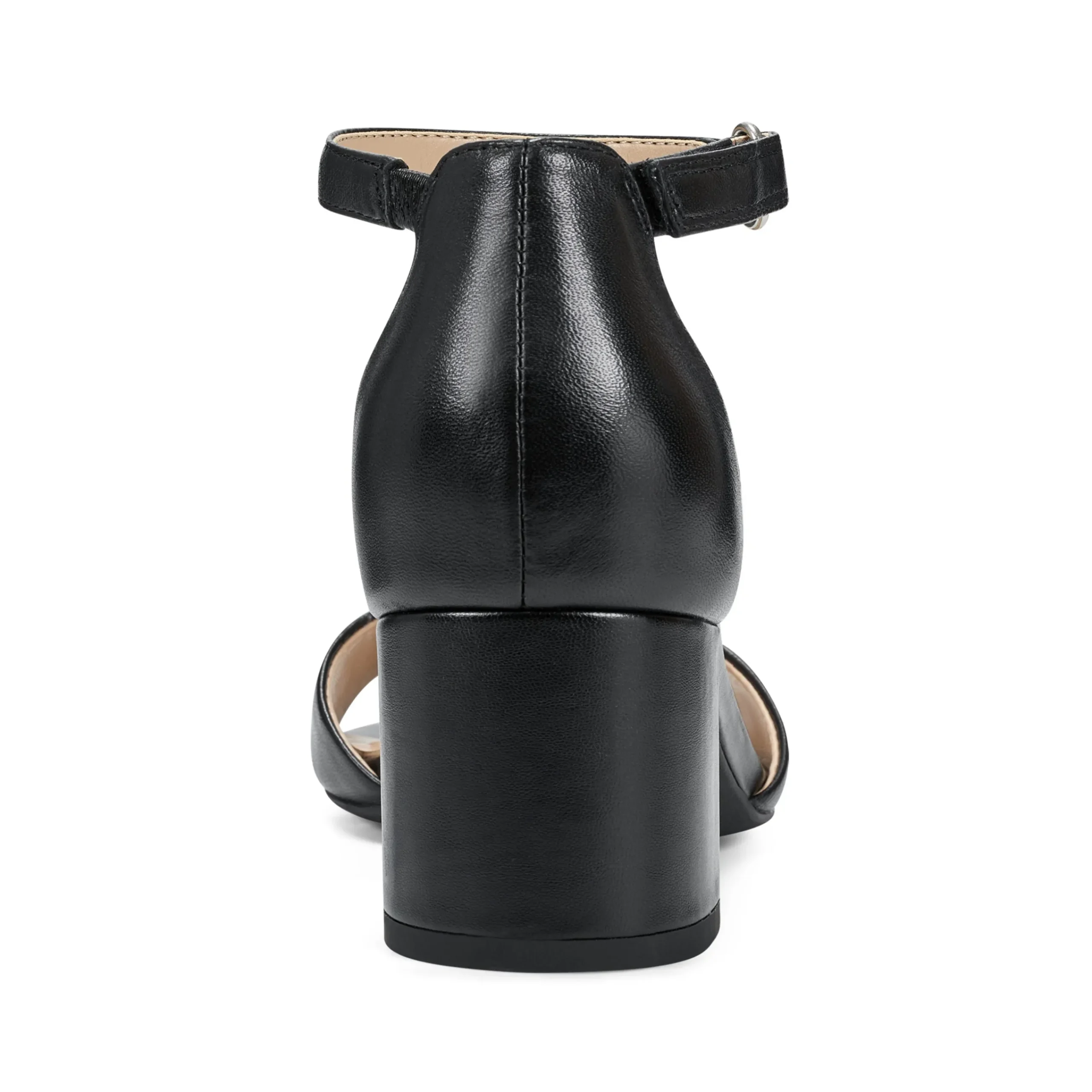Sale Easy Spirit Daven Ankle Strap Heeled Sandals BlackLeather
