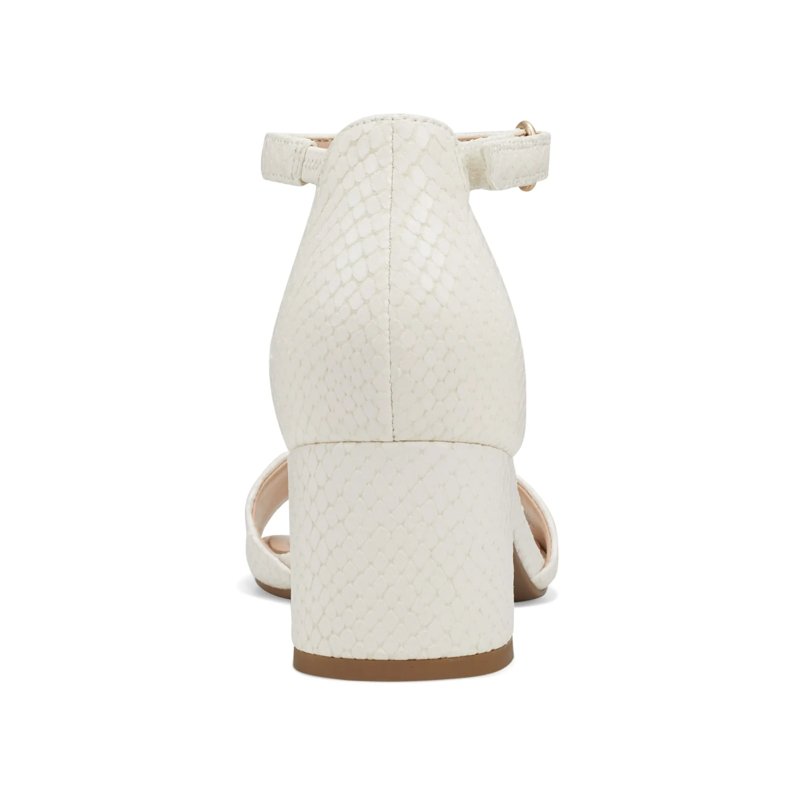 Outlet Easy Spirit Daven Ankle Strap Heeled Sandals IvorySnake