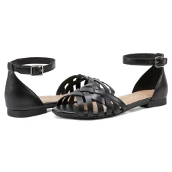 Easy Spirit Dorothy Flat Sandals Black