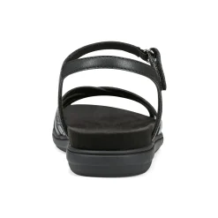 Hot Easy Spirit Dottle Flat Ankle Strap Sandals Black