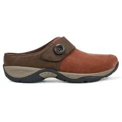 Easy Spirit Edline Slip On Casual Clogs BrownSuede