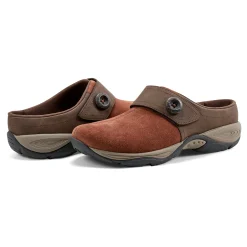 Easy Spirit Edline Slip On Casual Clogs BrownSuede