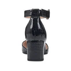 Hot Easy Spirit Emila Ankle Strap Pumps BlackCrocoPatent