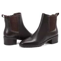 Clearance Easy Spirit Fedra Block Heel Dress Booties DarkBrownLeather
